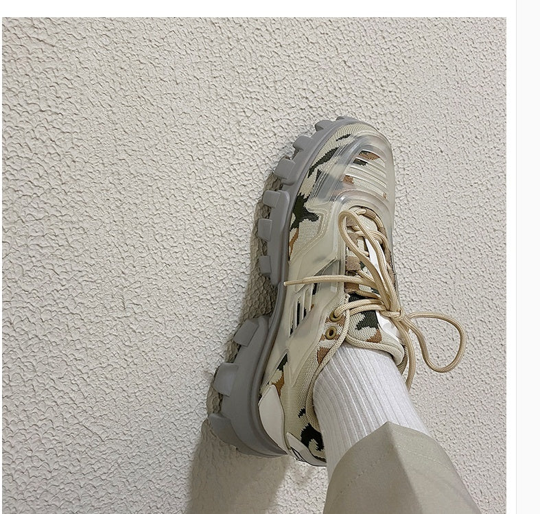 Men's Casual Dad Shoes Thick-soled Camouflage Sport