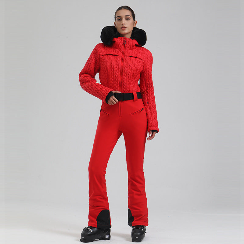 Women's New Professional Double-board Waterproof Ski Suit