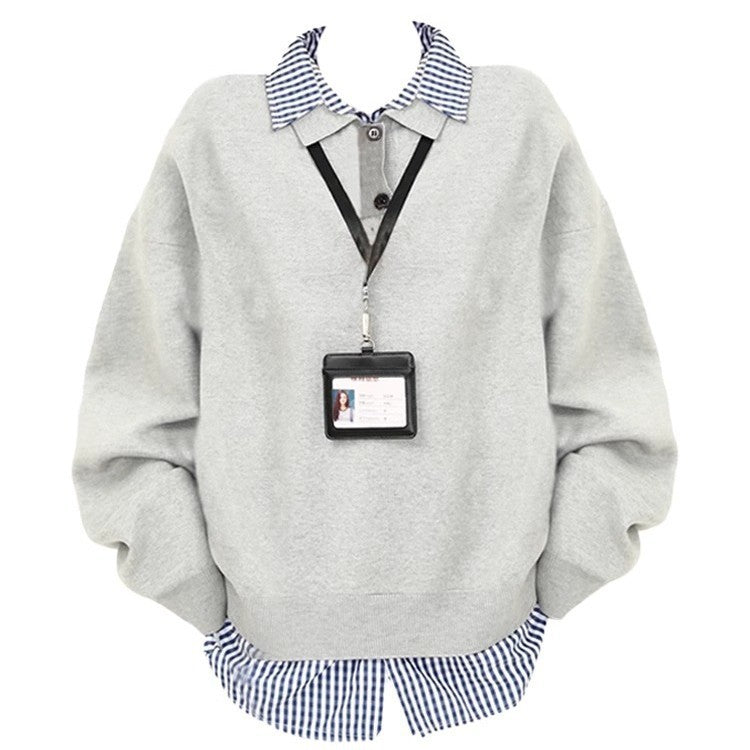 Lazy Design Loose Top Pullover Shirt