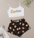 Printed Strap Tube Top Shorts Home Wear Suit