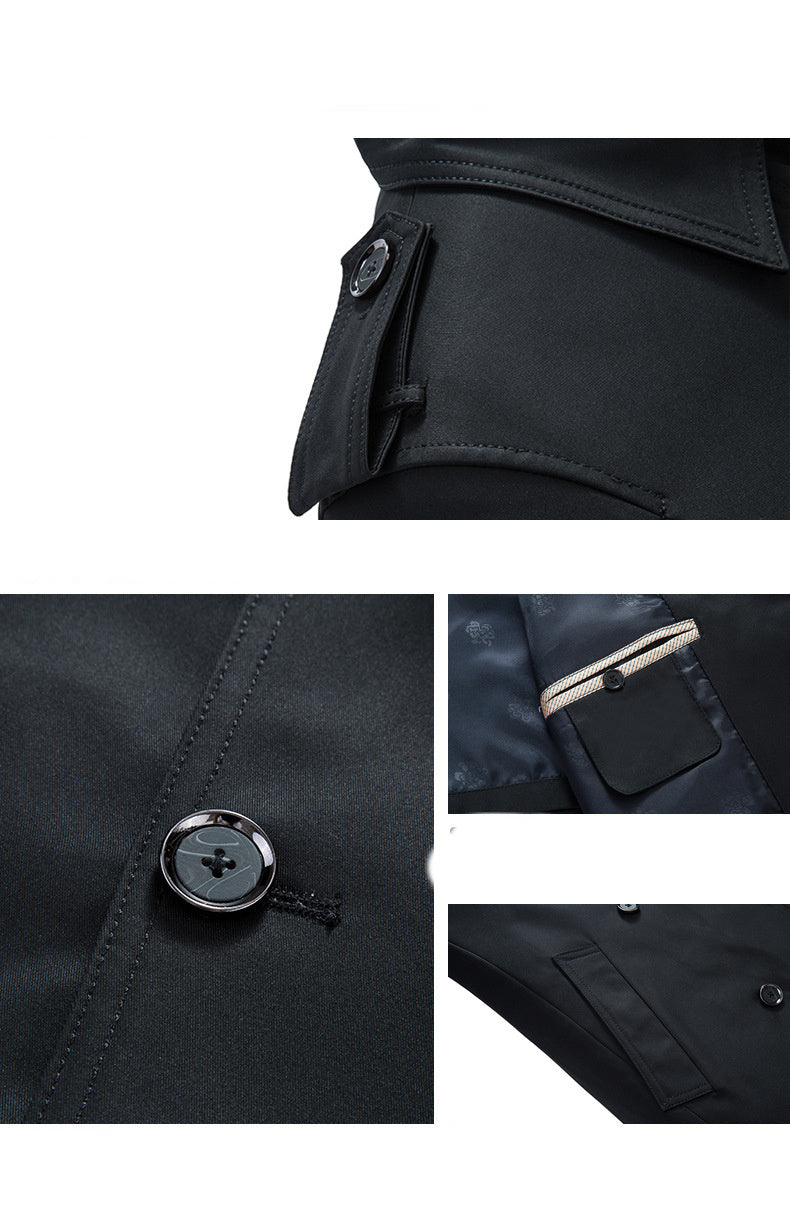 Windbreaker Men's Mid-length Middle-aged Casual