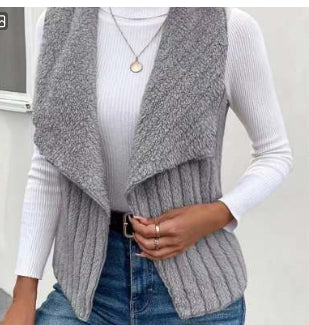 New Women's Elegant Fashion All-matching Plush Vest