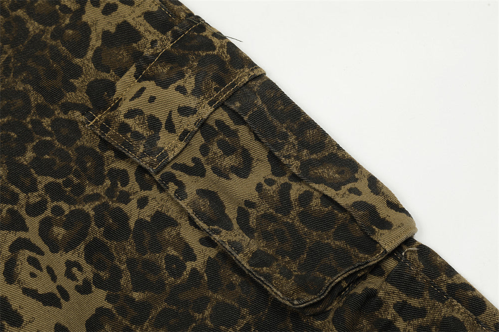 Leopard Print Tooling Straight-leg Trousers Men