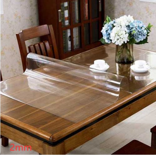 VC Waterproof Tablecloth Soft Plastic Glass Table Mat Frosted Coffee Table Mat Tablecloth Thickened Transparent Crystal Plate