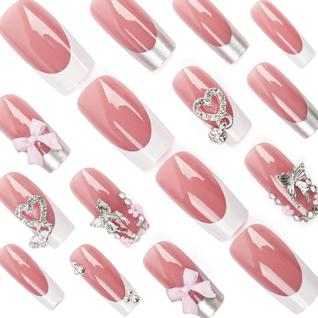 Women's Fashion French Detachable Fake Nails