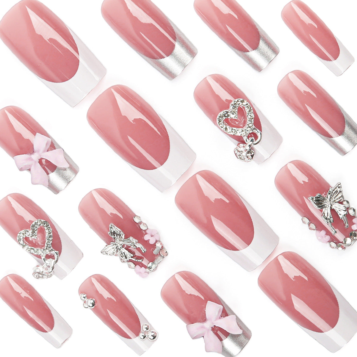 Women's Fashion French Detachable Fake Nails