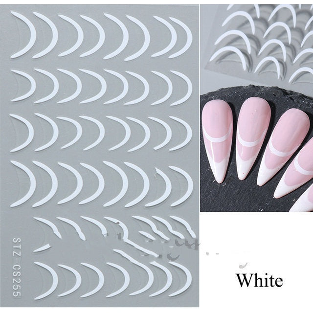 Nail Stickers Ins French Bronzing Lines Metal Scrubs