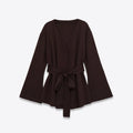 European And American Style Fashion Simple And Versatile Belt Knit Jacket