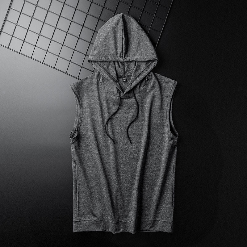 Sports Hooded Vest Men Loose Sleeveless