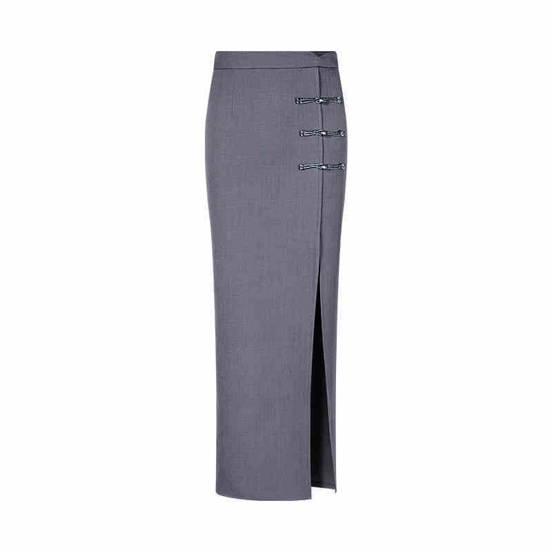 Chinese Style Traditional Halter Spaghetti Straps Vest Slit Skirt Suit