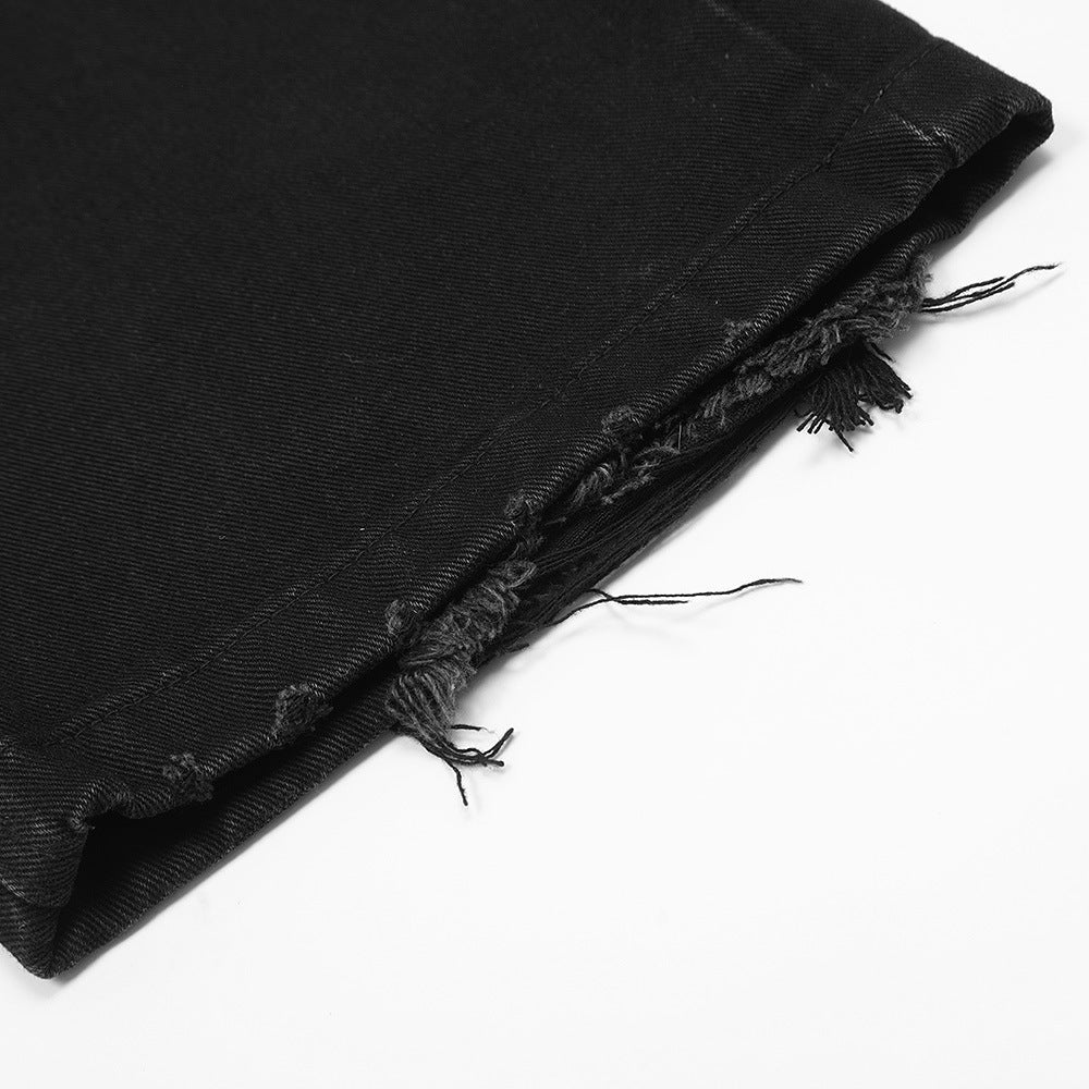 Hole Patch Decorative Rivets Jeans For Men