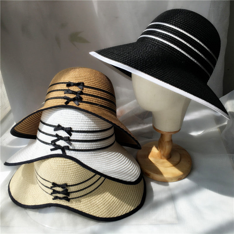 Women's Big Brim Retro Slit Sun Hat