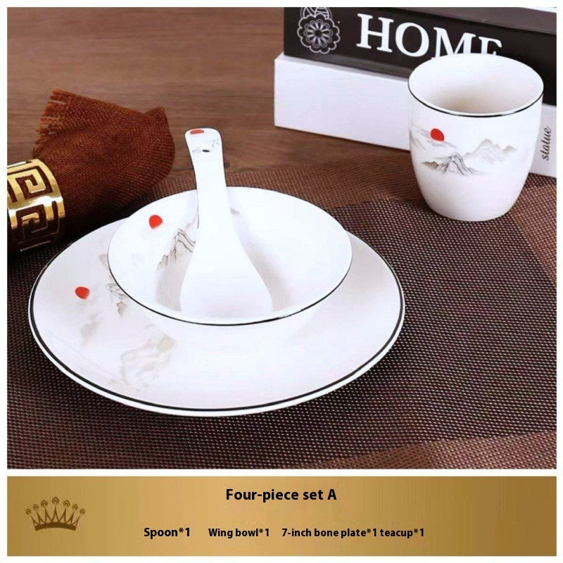 Hotel Table Setting Ceramic Dishes Suit