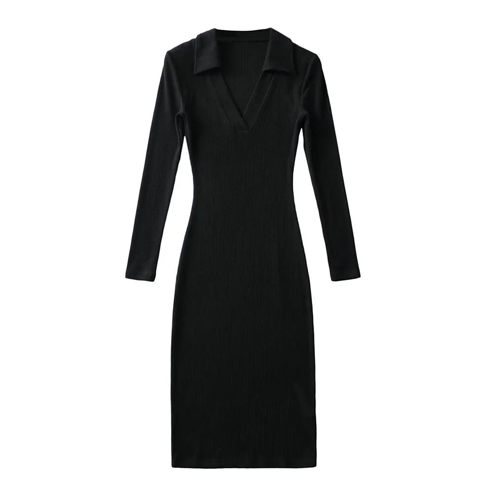 Women's Tight Deep V Neck Tight Hip Skirt