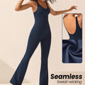 Shoulder Strap Open Back Wide Leg Pants