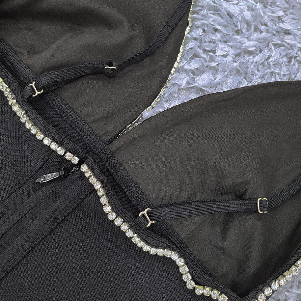 Women's Stretch Deep V Strap Dress