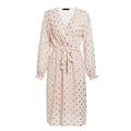 Lantern sleeve belt midi dress