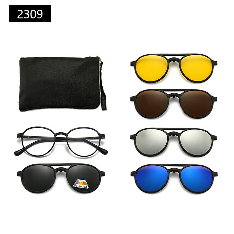 Magnetic Set Of Glasses Polarized Sunglasses Get Glasses Bag Free