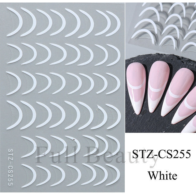Nail Stickers Ins French Bronzing Lines Metal Scrubs