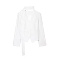 New Lace-up Top Women's Niche Design Elegant Large V-neck High-grade Suit Jacket