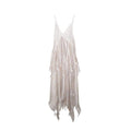 Printed Transparent Feather Irregular Suspender Skirt