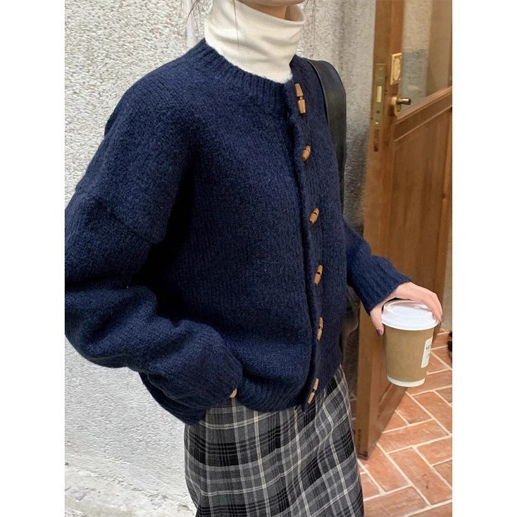 Idle Style Knitted Cardigan Outerwear Top