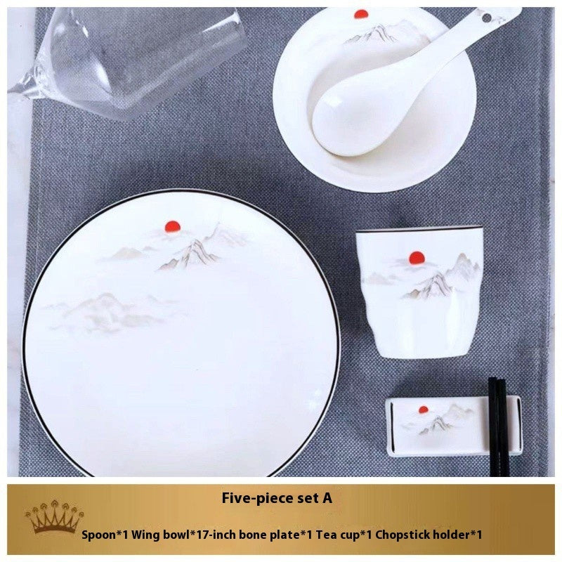 Hotel Table Setting Ceramic Dishes Suit