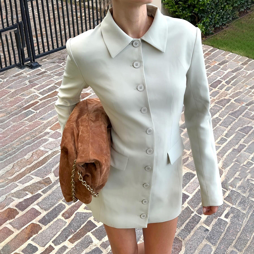 Slim Lapel Dress Fashion Temperament