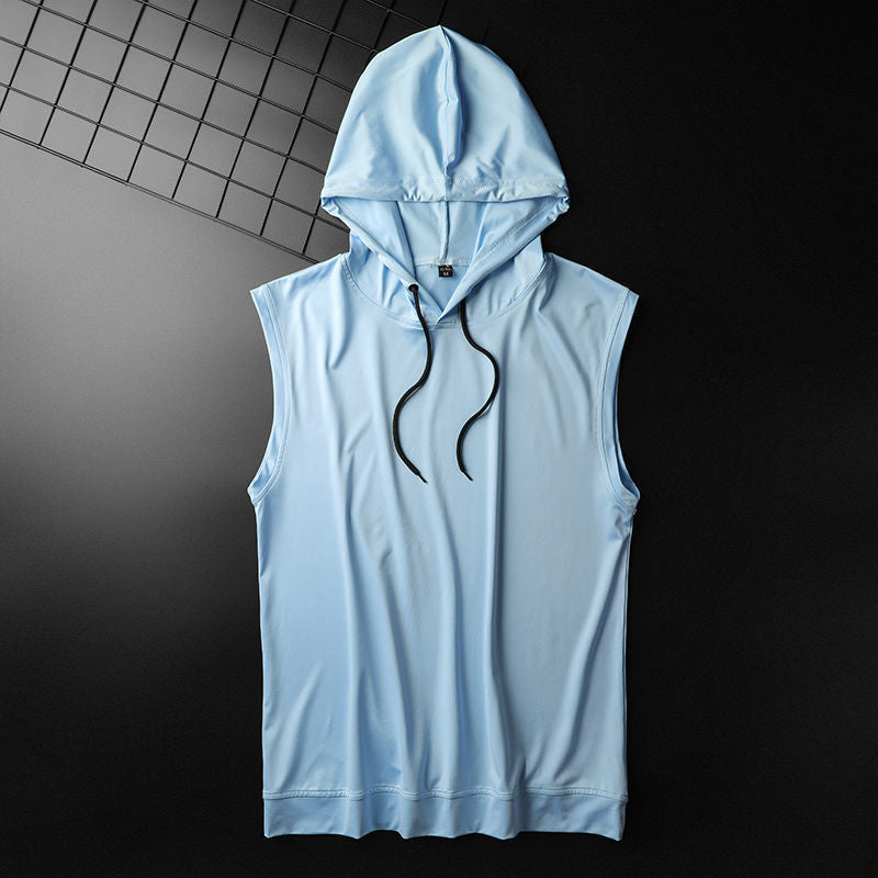 Sports Hooded Vest Men Loose Sleeveless
