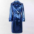 Bright Patent Leather Windbreaker Long Style