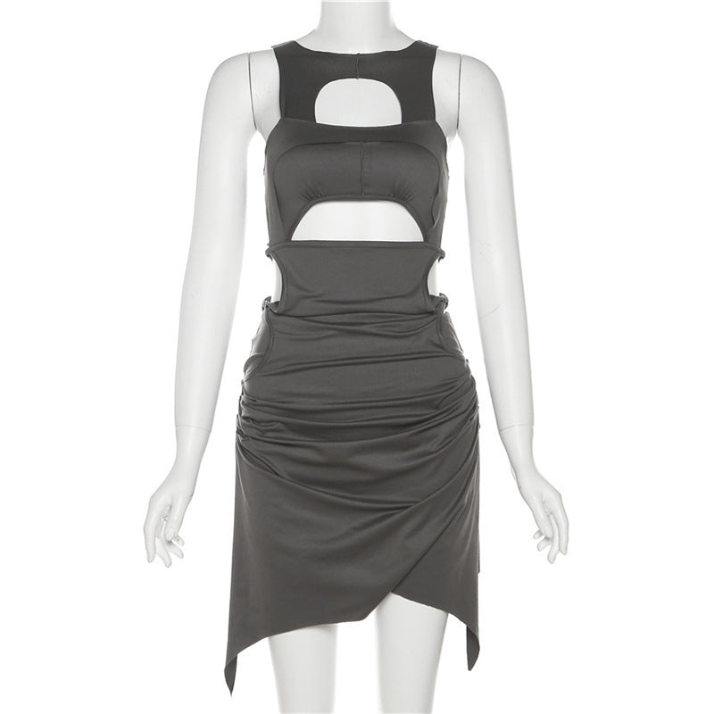 Hollow-out Midriff Slim Fit Waist Sheath Dress
