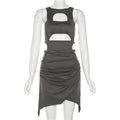 Hollow-out Midriff Slim Fit Waist Sheath Dress