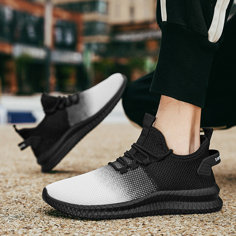 Fashion Low Top Gradient Color Mesh Casual Sneakers