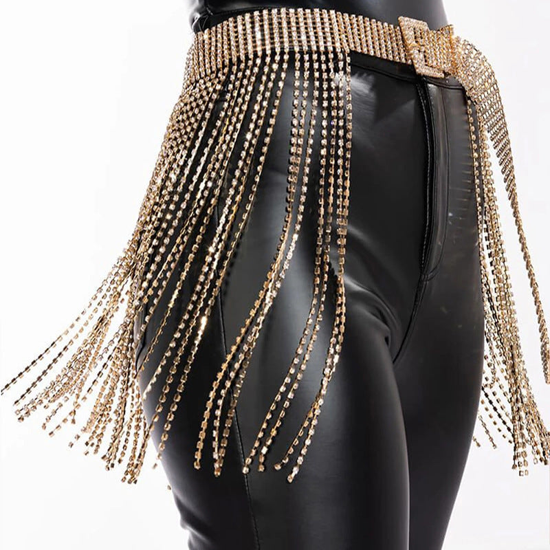 High Grade Belt Buckle With Diamond Fringe Skirt