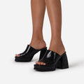 Square-toe Fish Mouth Niche Textured Retro Brown Sandals