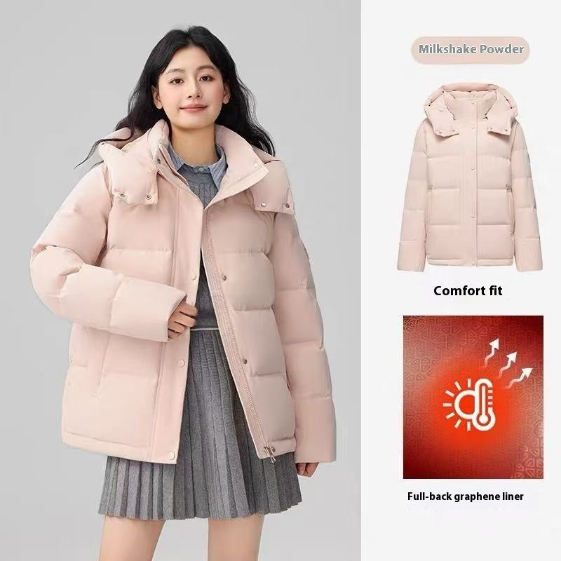 Warm Detachable Hat Cotton Jacket Short Coat