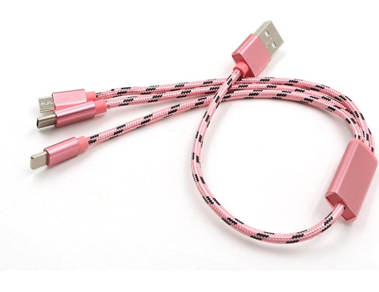 Three-in-one Data Cable USB Cable Short TYPE-C Mobile Phone Universal Three-in-one Charge Cable