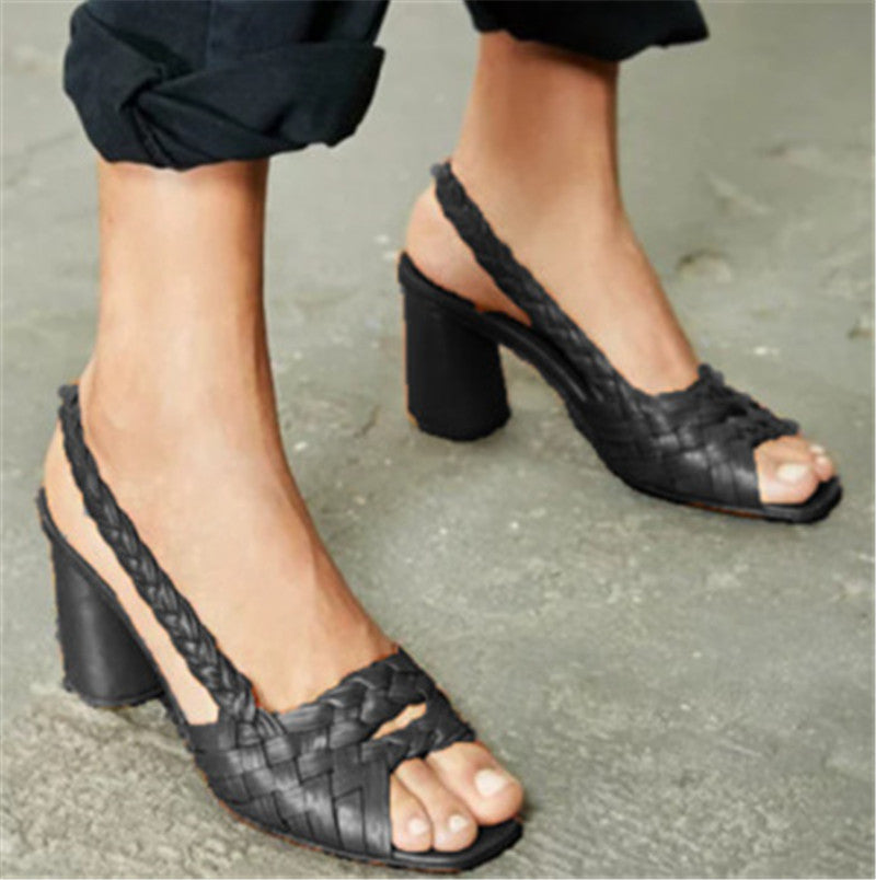 European And American Style Fish Mouth Braid With Sleeves For Ladies High Heels