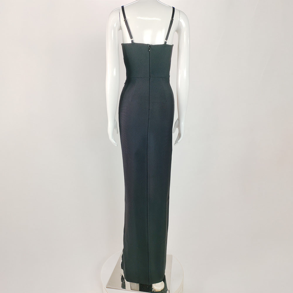 High Slit Shell Bandage Dress