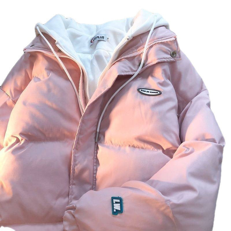 Women's Fake Two-piece Hooded Loose Cotton-padded Coat