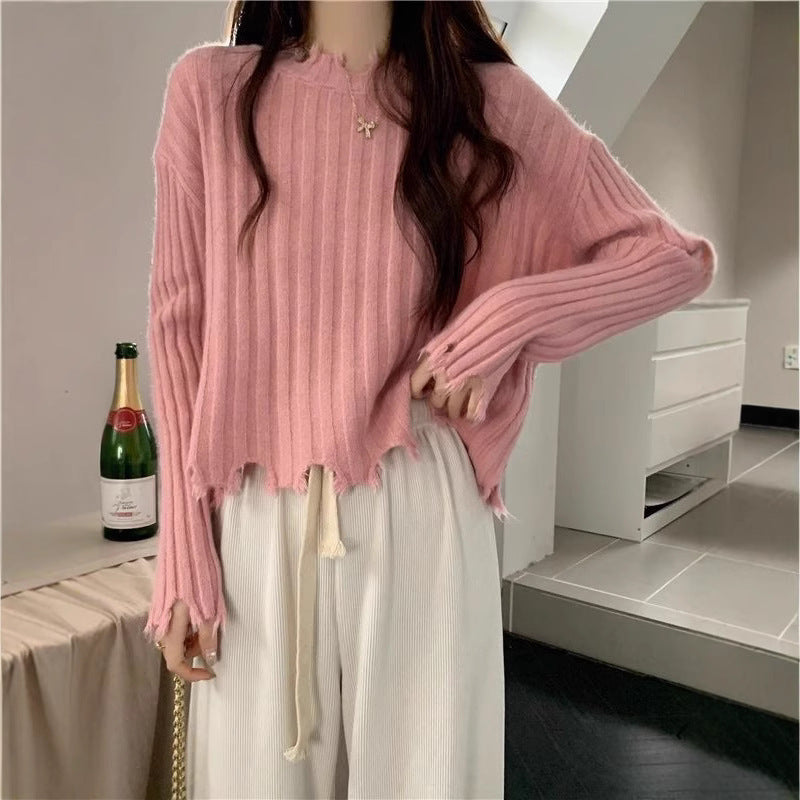 Sweater Women's Outer Design Short Top