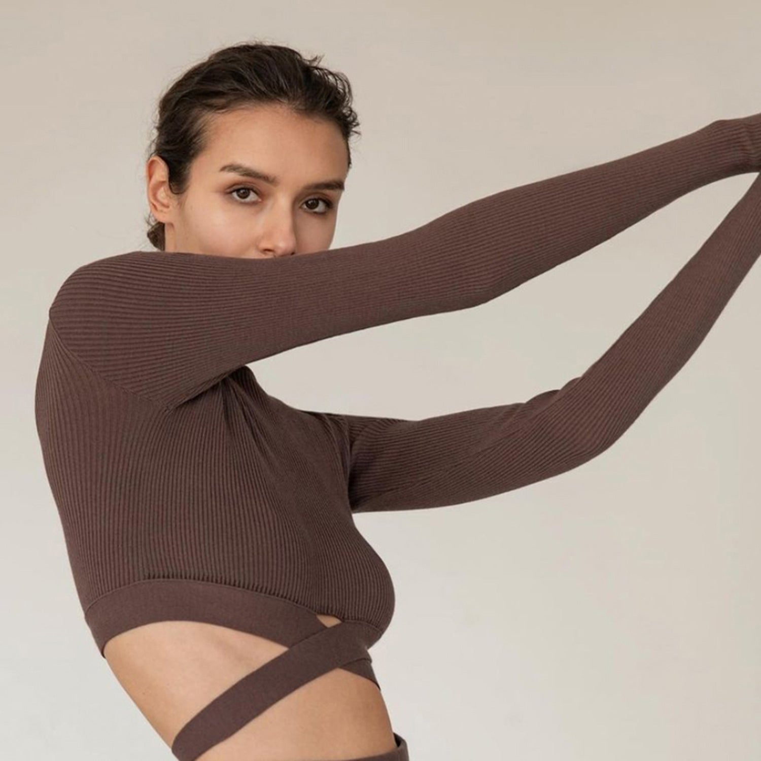 Pleated Skirt Lace-up Woolen Suit Women