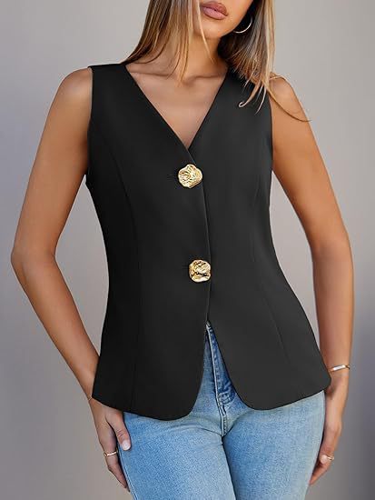 Vest Jacket Women's Slit Slim Fit