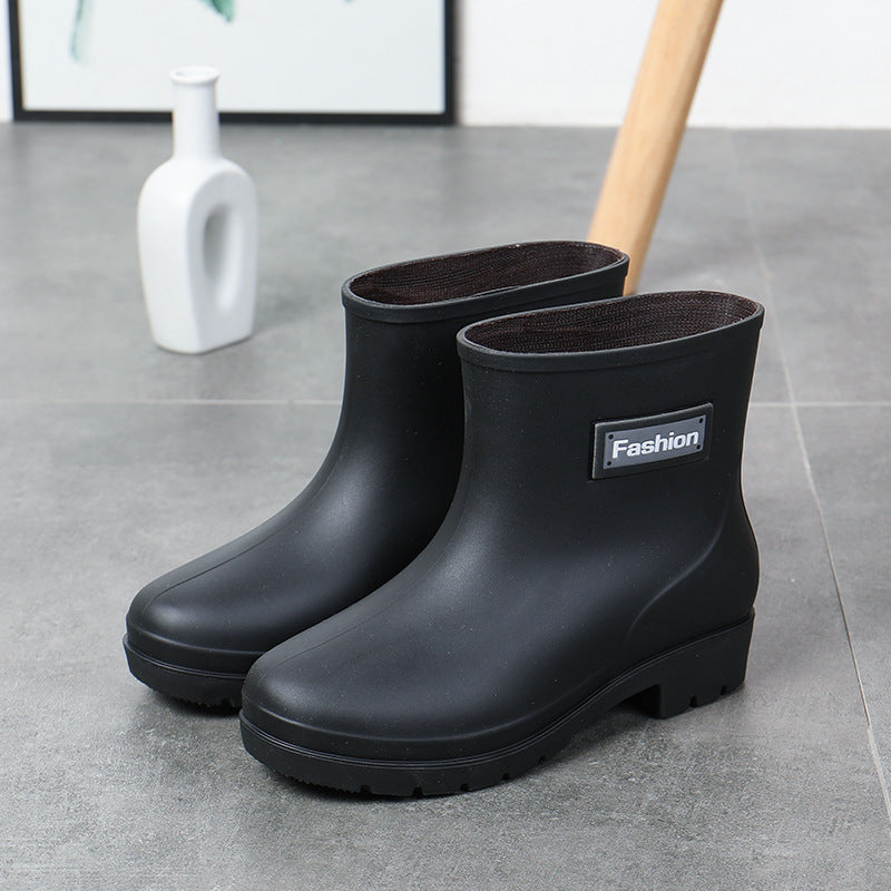 Fashion Work Wear Rain Shoes Adult Warm Women's Mid-calf Rain Boots