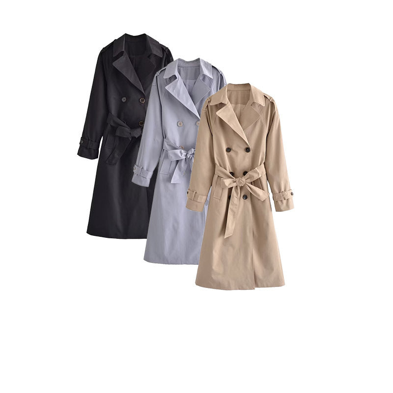 Double Breasted Mid-length Trench Coat