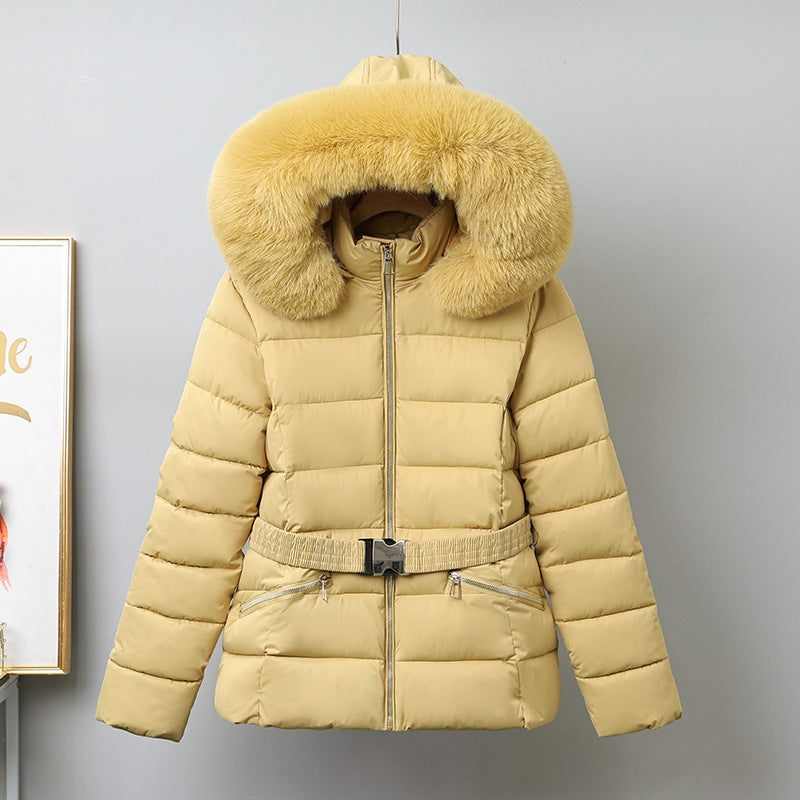 Brushed Lining Slim-fit Elegant Cotton-padded Coat