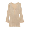 Summer Lady Temperament Fashion Deep V-neck Hollow Knitted Dress