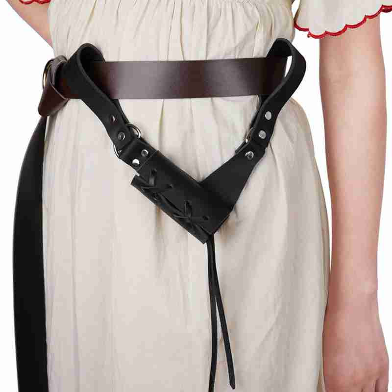 European Medieval Crusader Sword Hanging PU Leather Belt