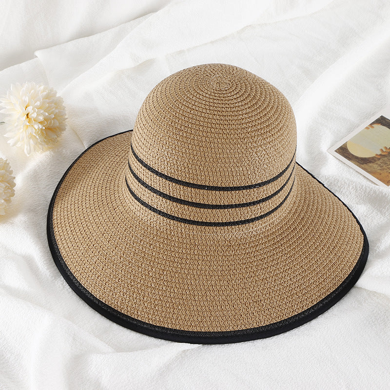Women's Big Brim Retro Slit Sun Hat