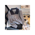 Fashionable Simple Breasted Lapel Short Sweater